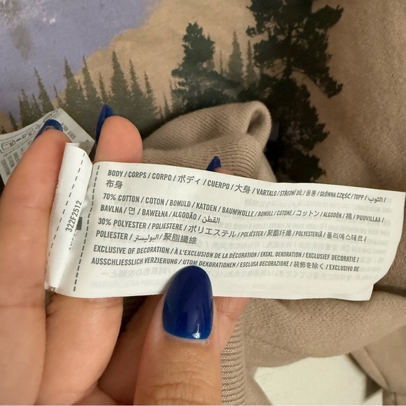 Hollister Tan Relaxed Fit Lake Tahoe Crewneck Sweater Mens Size Large Cabincore - Picture 7 of 8